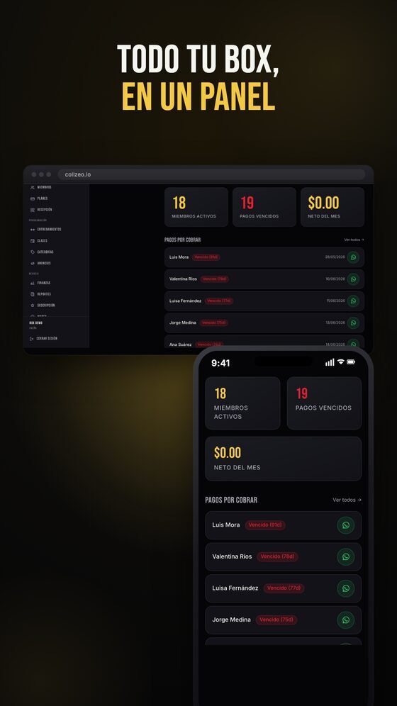 Colizeo app screens 1