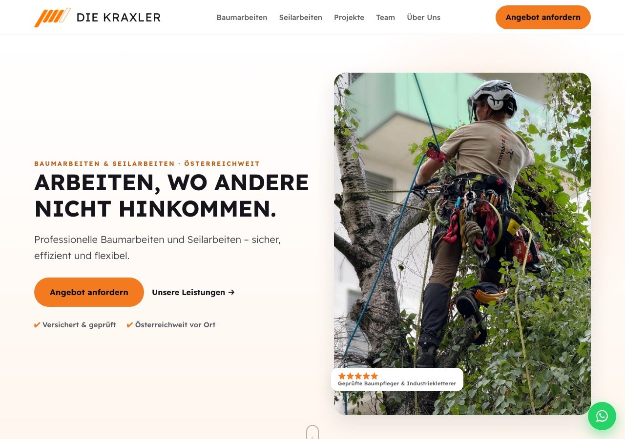Die Kraxler tree care and rope access website