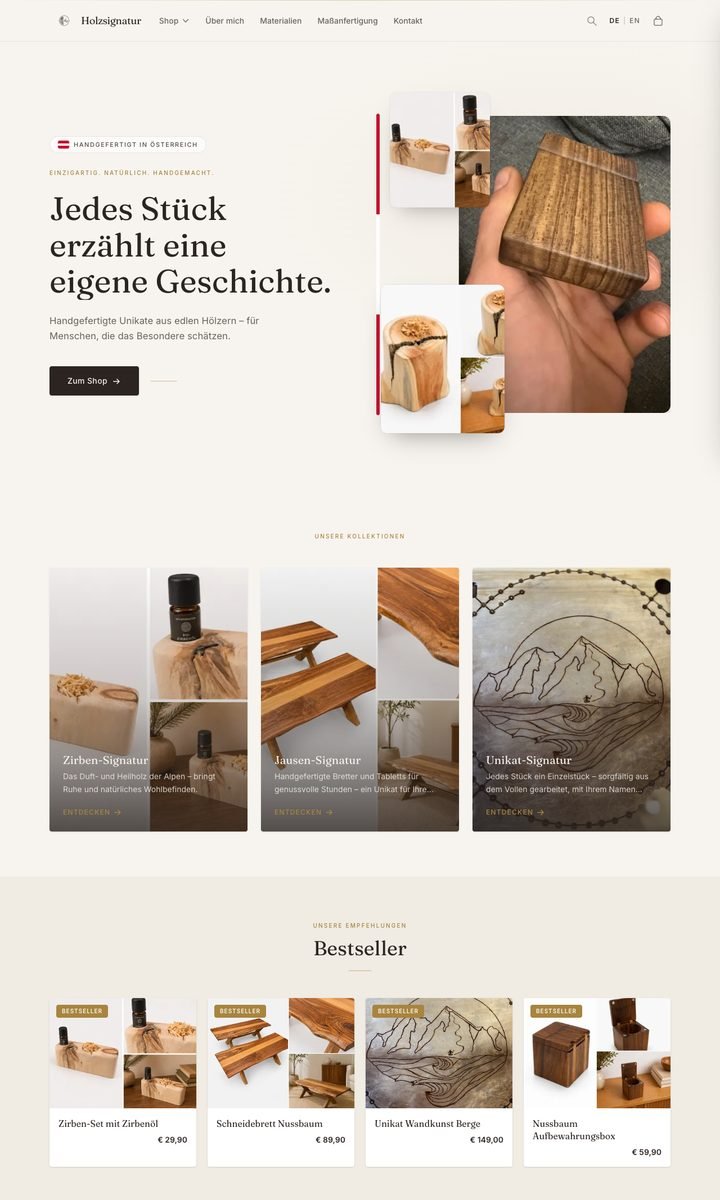 Holzsignatur website