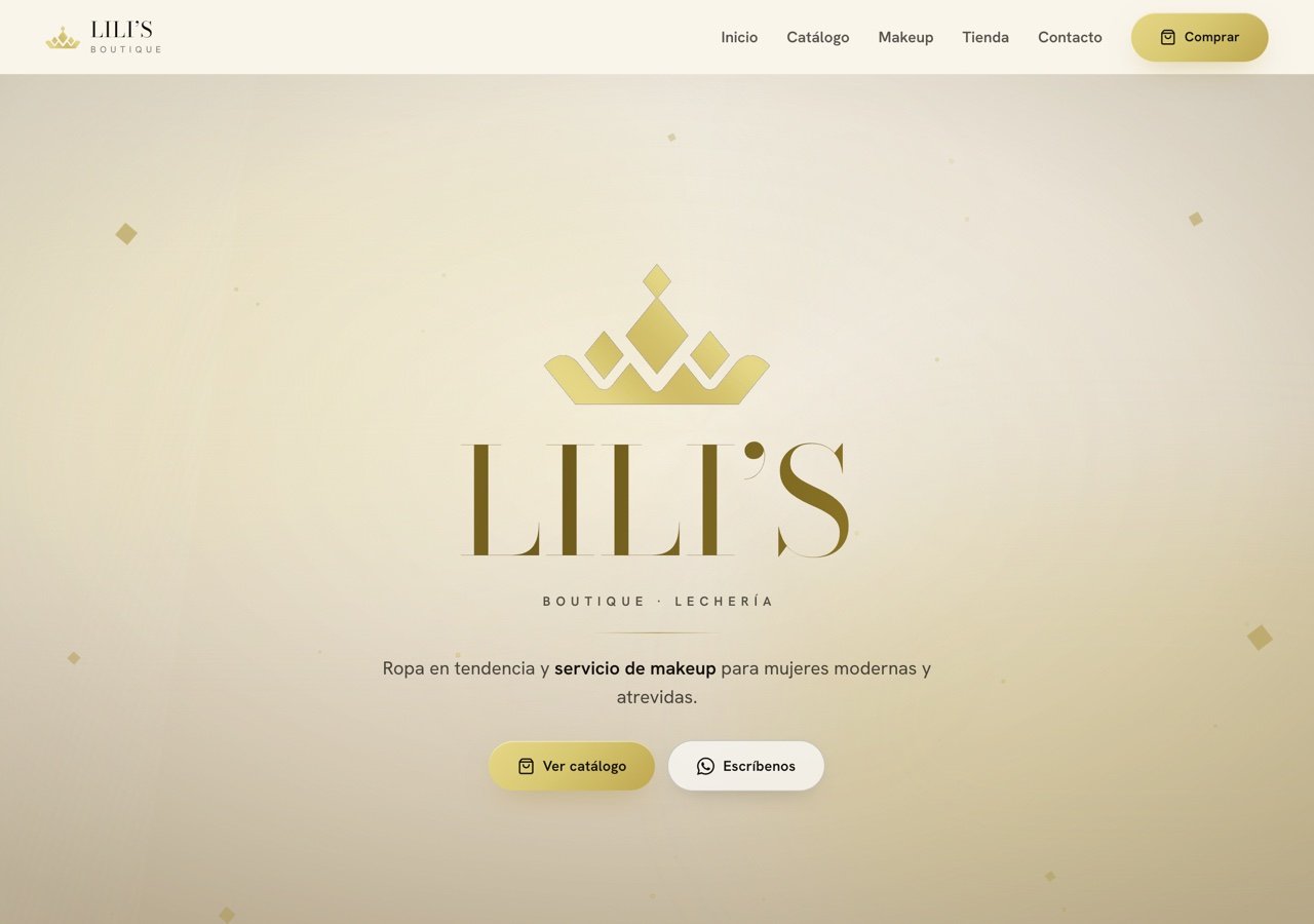 Lili's Boutique clothing and makeup website