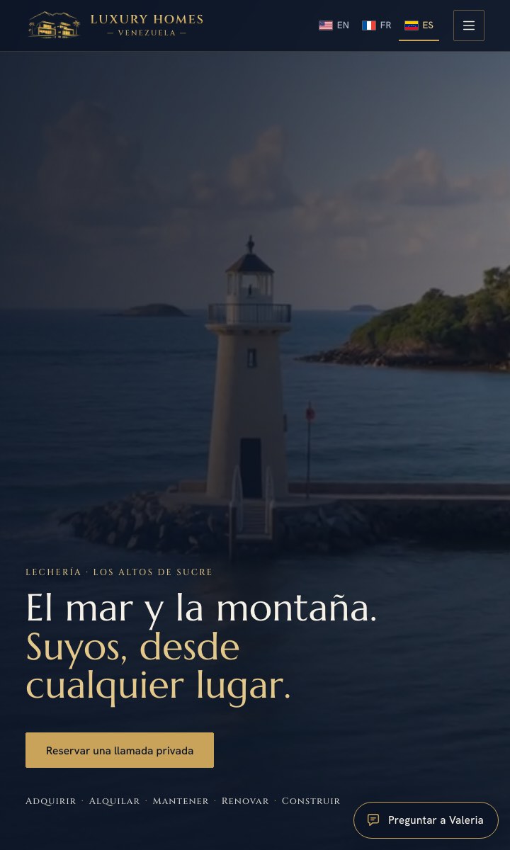 Luxury Homes Venezuela website