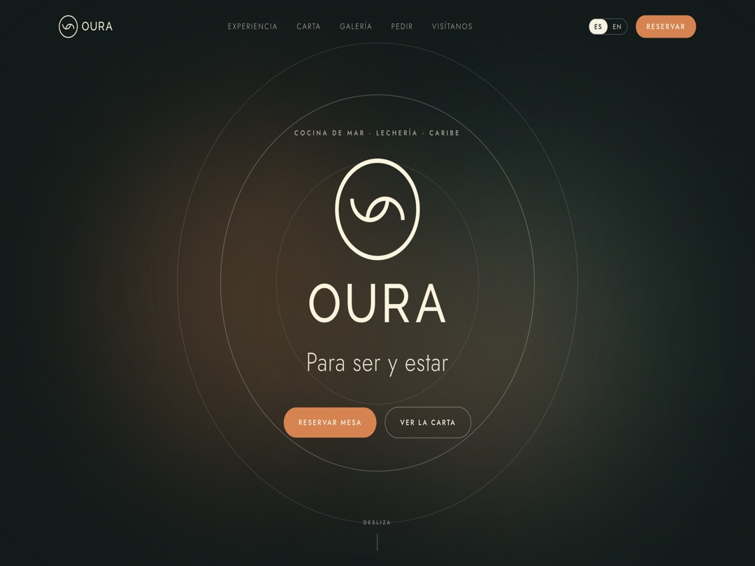 OURA restaurant website