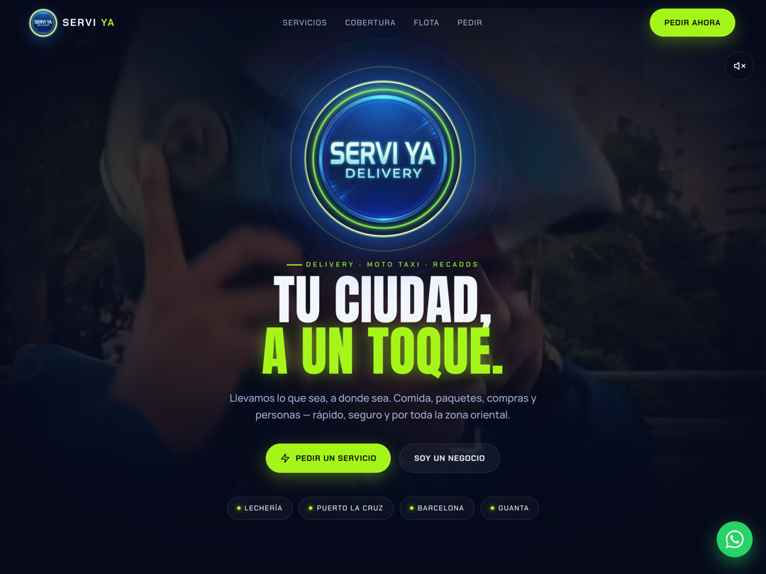 Servi Ya delivery company website and driver-management mobile app